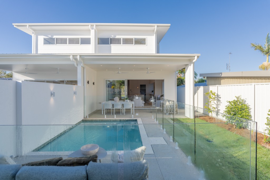 Rear of the new home at Pandanus Avenue, Coolum Beach