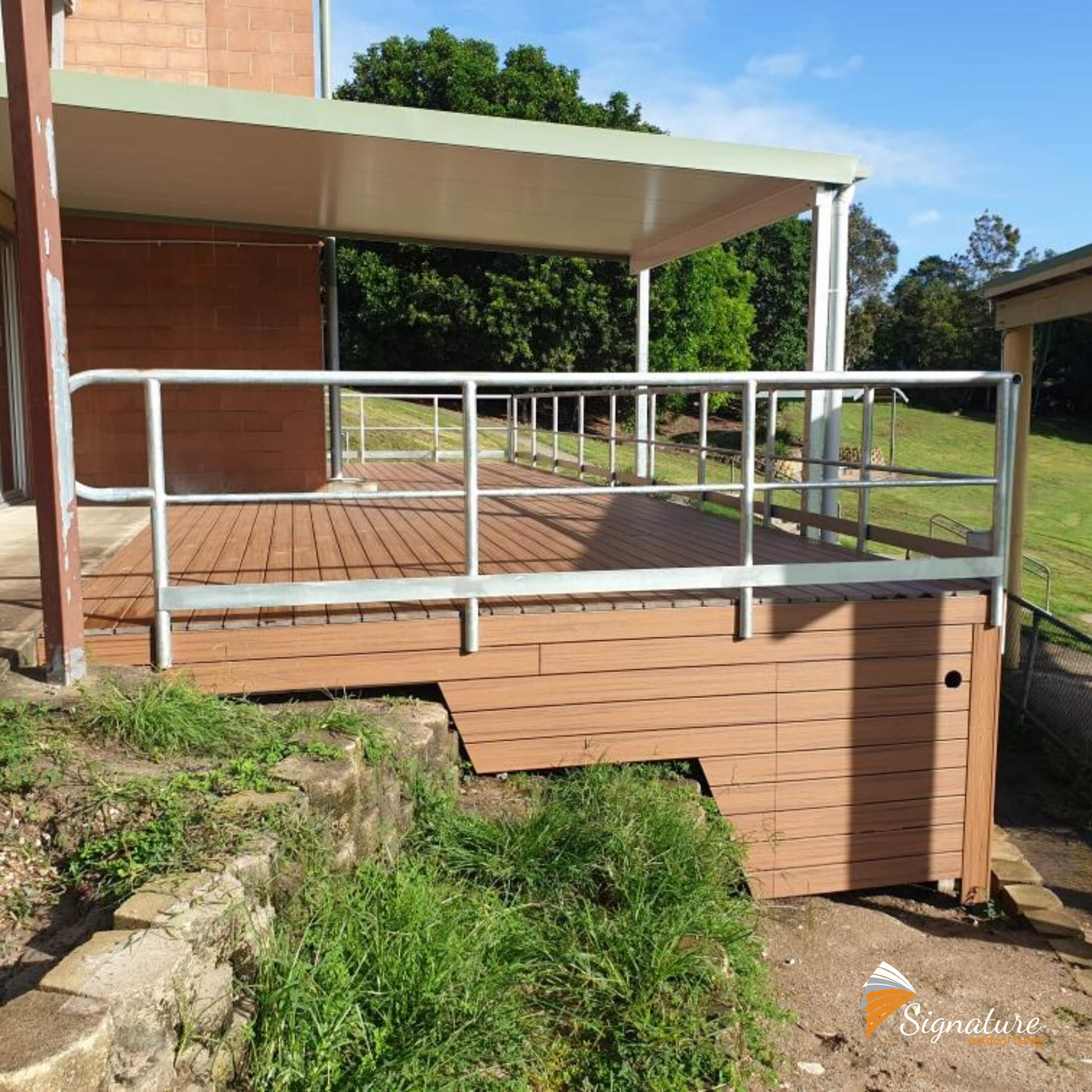 custom built large decking for state school