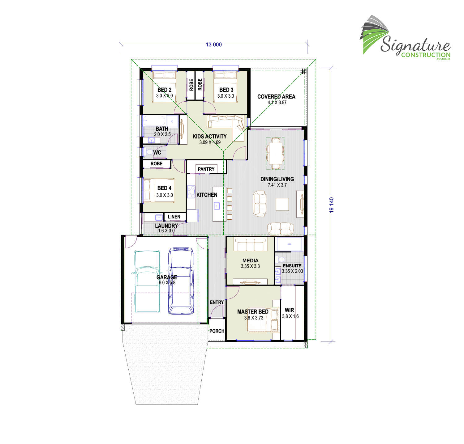single storey home plan signature construction