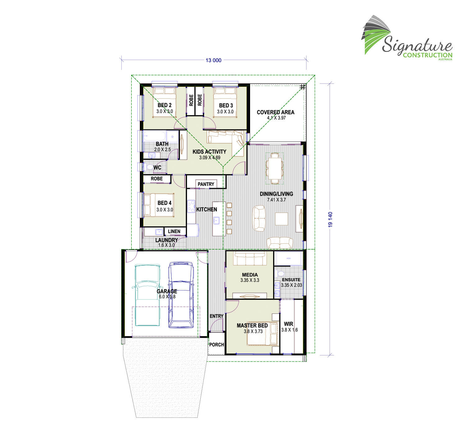 plans for single storey home design called Coastview by signature construction australia