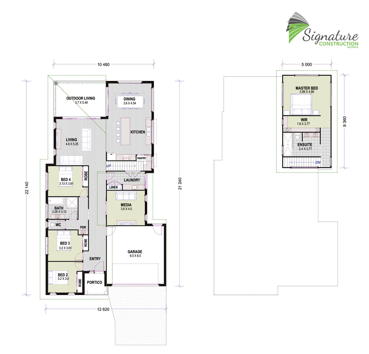 plans for two storey home design called Seaside by signature construction australia