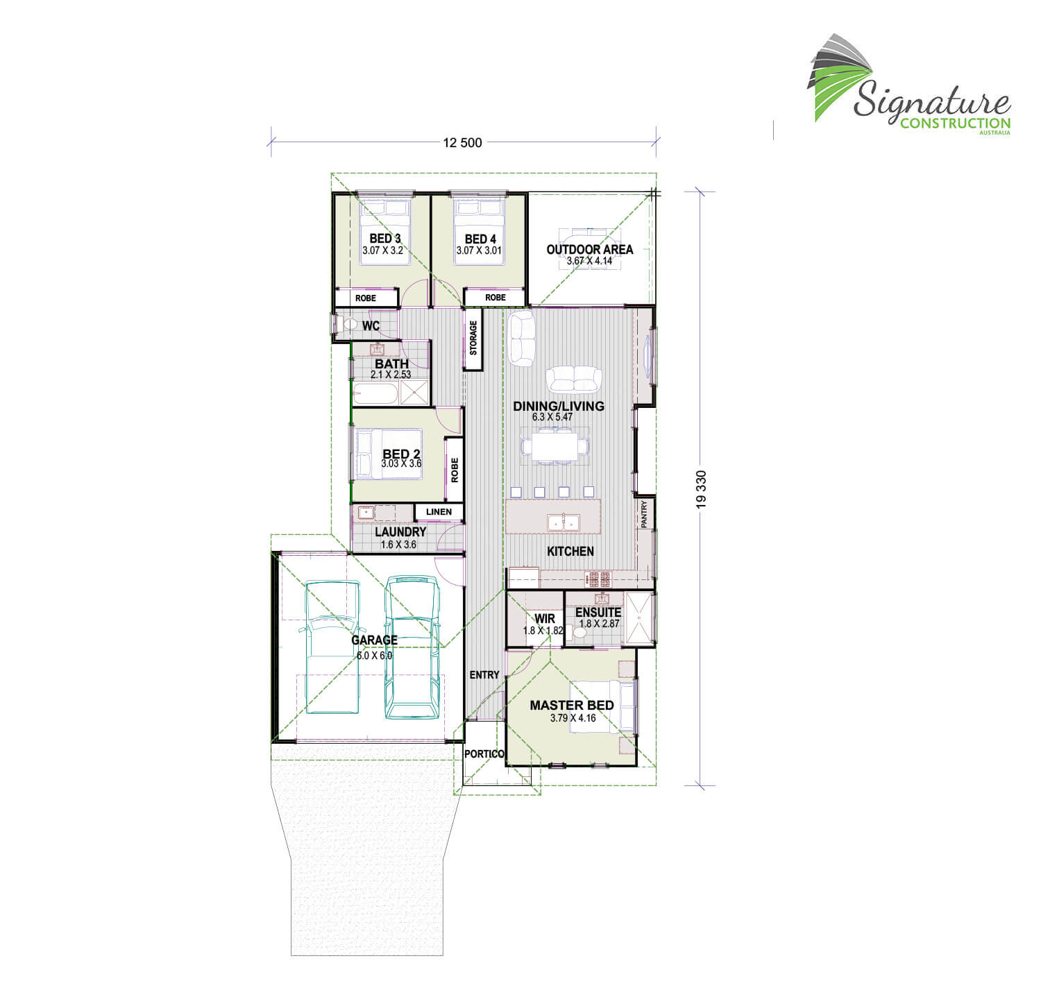 plans for single storey home design called Tonash by signature construction australia